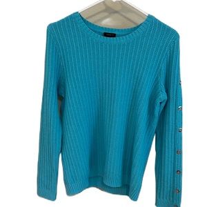 Talbots Sweater Women's Blue Cable Knit Sweater Size MEDIUM